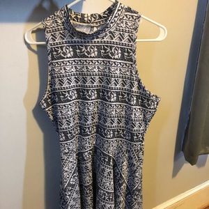 Navy and white dress